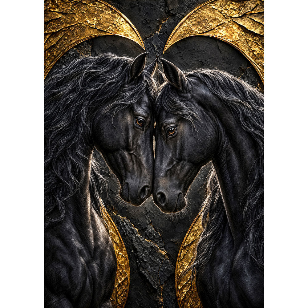 5D Diamond Painting – Rappen im goldenen Herzen | Unique Diamond