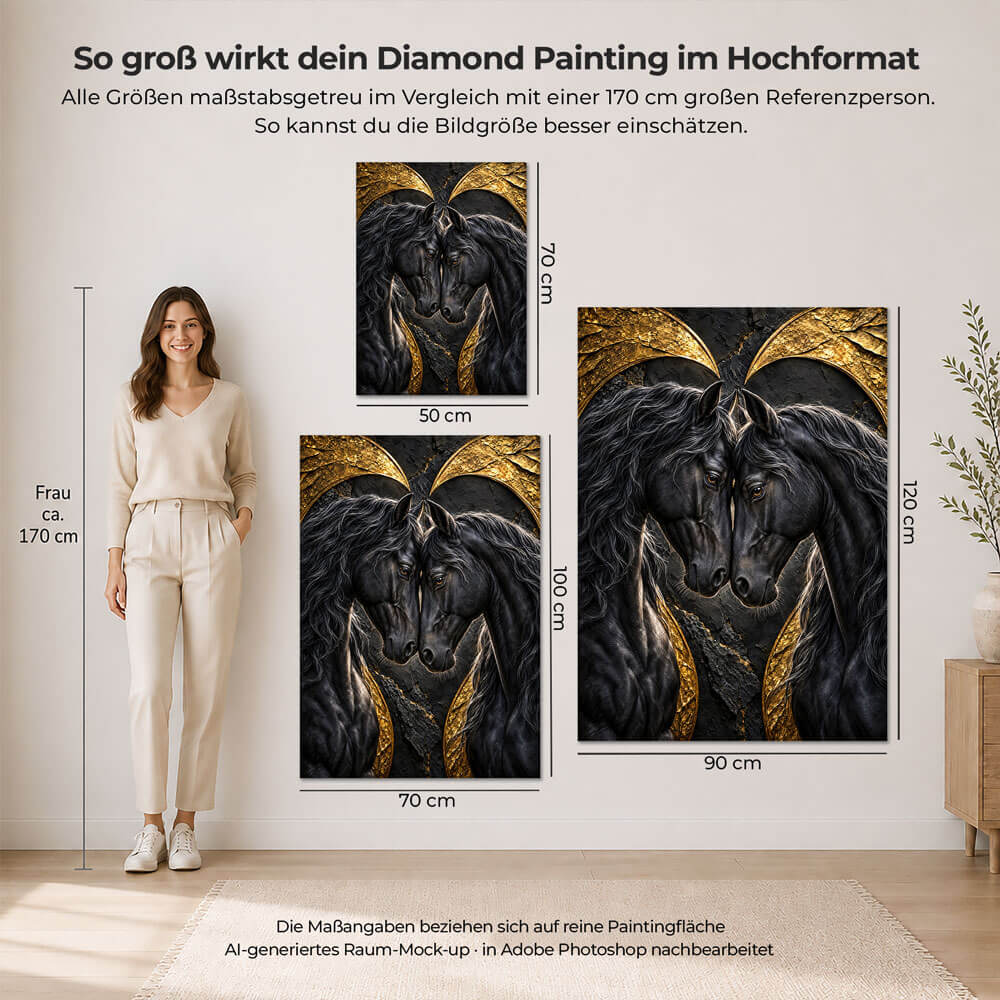 5D Diamond Painting – Rappen im goldenen Herzen