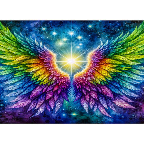 5D Diamond Painting – Regenbogenflügel des Lichts Unique-Diamond