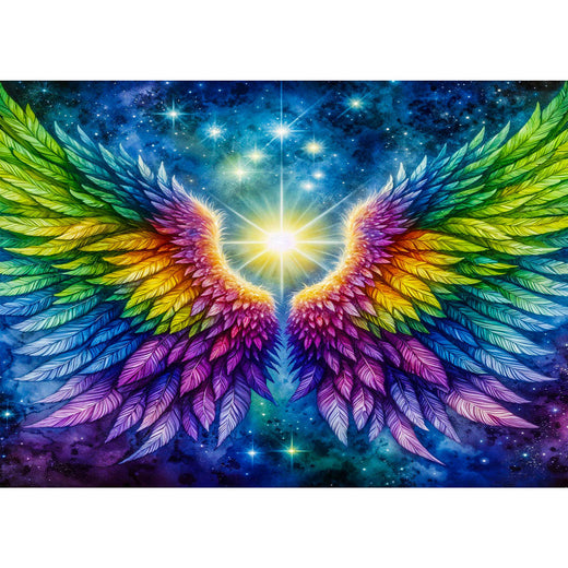 5D Diamond Painting – Regenbogenflügel des Lichts Unique-Diamond