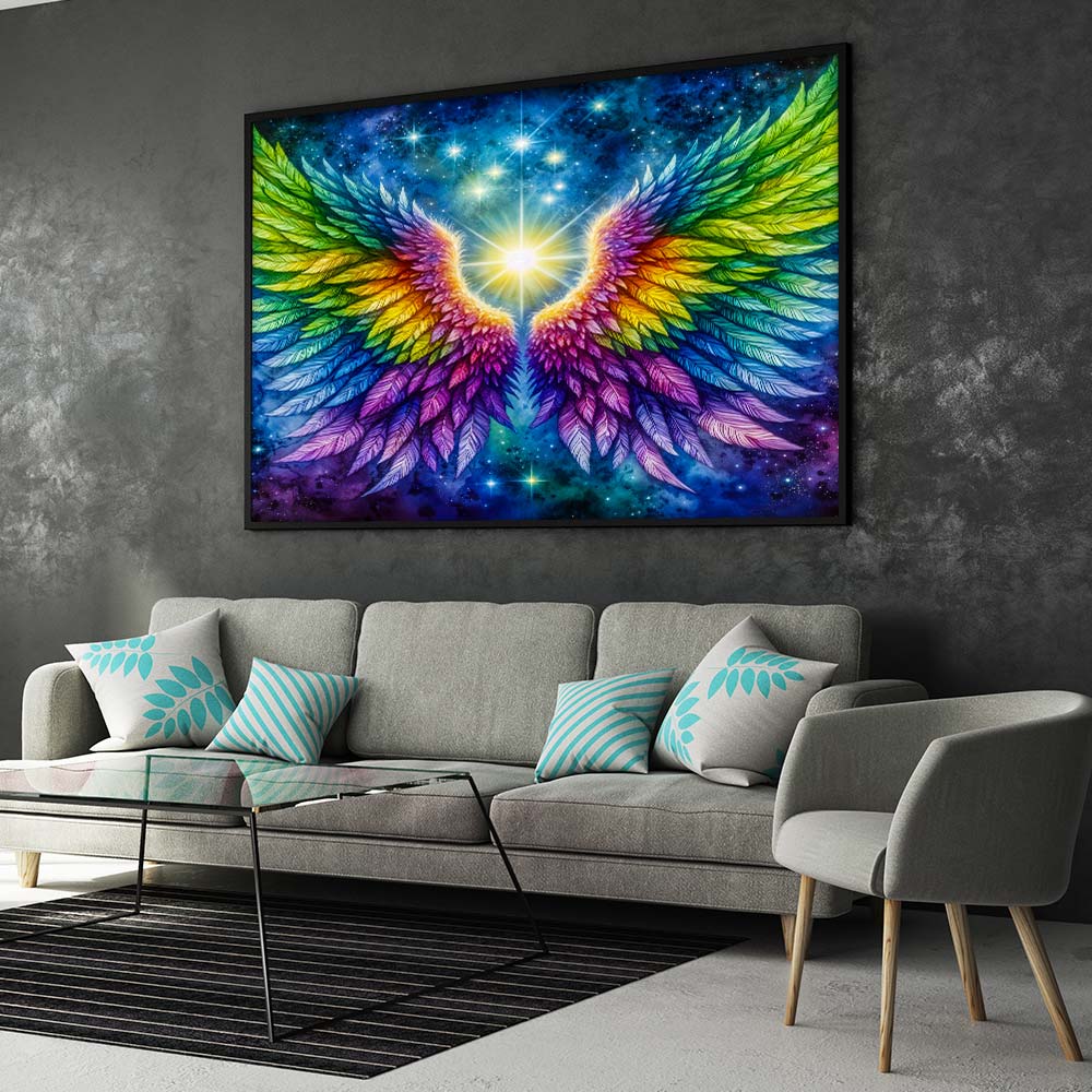 5D Diamond Painting – Regenbogenflügel des Lichts Unique-Diamond
