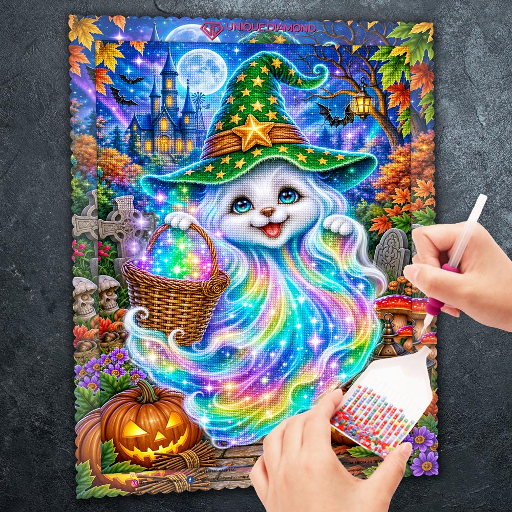 5D Diamond Painting – Regenbogengeist im Zauberwald