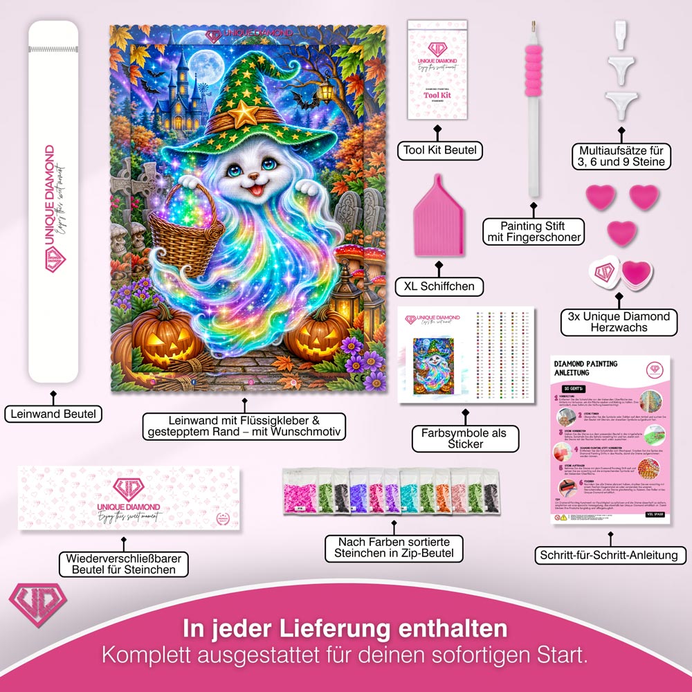 5D Diamond Painting – Regenbogengeist im Zauberwald