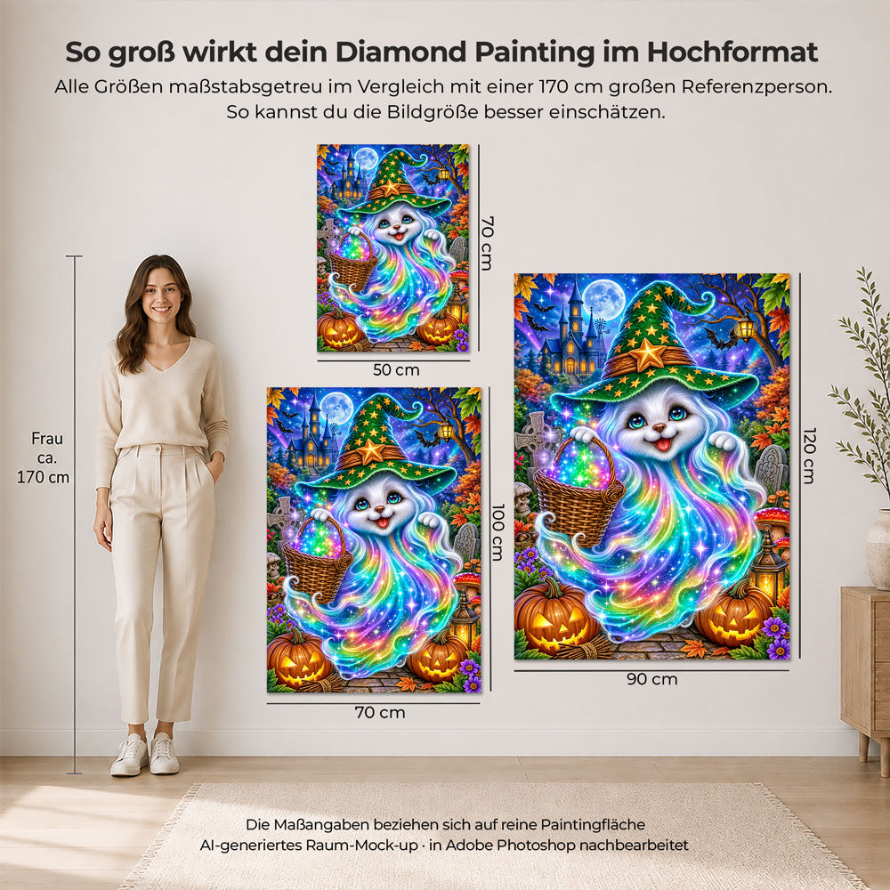 5D Diamond Painting – Regenbogengeist im Zauberwald