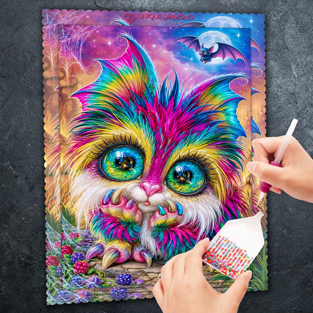 5D Diamond Painting – Regenbogenkobold der Halloween-Nacht