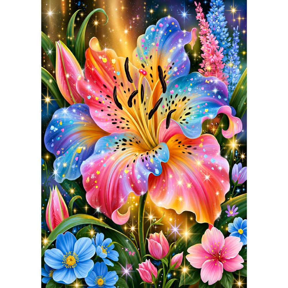 5D Diamond Painting – Regenbogenlilie voller Blütenzauber | Unique Diamond