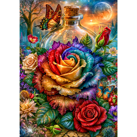 5D Diamond Painting – Regenbogenrose der Mondmagie | Unique Diamond