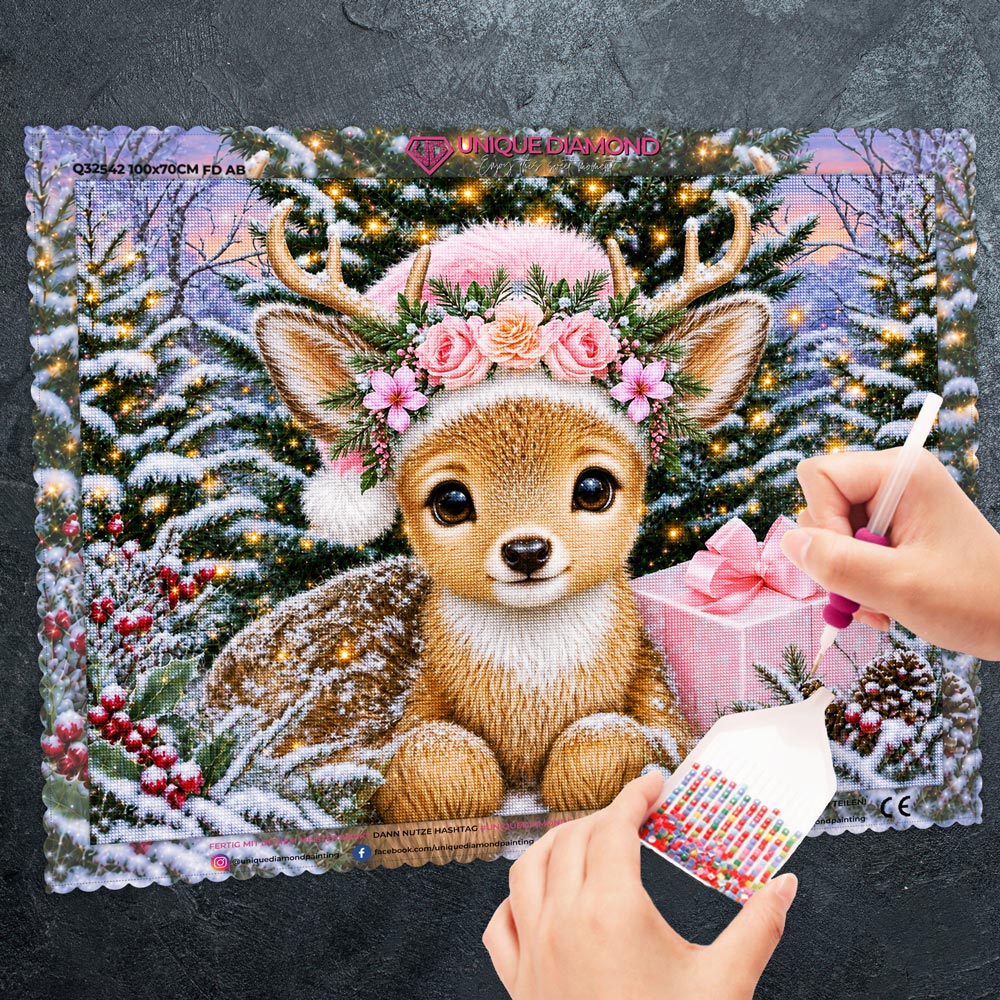 5D Diamond Painting – Rosalie im Weihnachtswald
