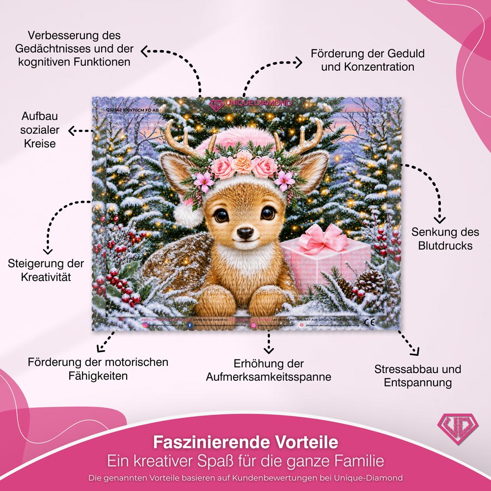 5D Diamond Painting – Rosalie im Weihnachtswald