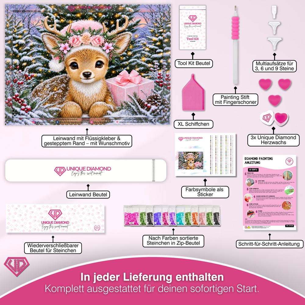 5D Diamond Painting – Rosalie im Weihnachtswald