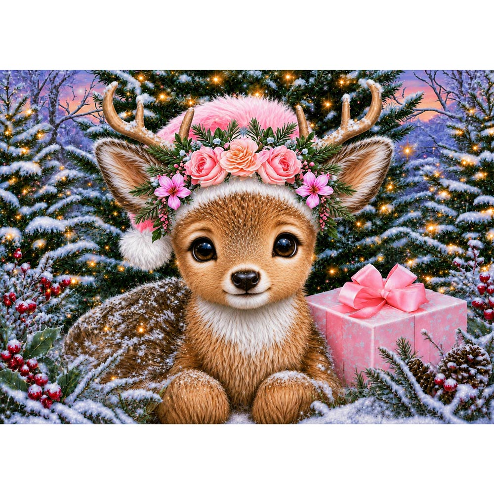 5D Diamond Painting – Rosalie im Weihnachtswald | Unique Diamond