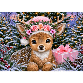 5D Diamond Painting – Rosalie im Weihnachtswald | Unique Diamond