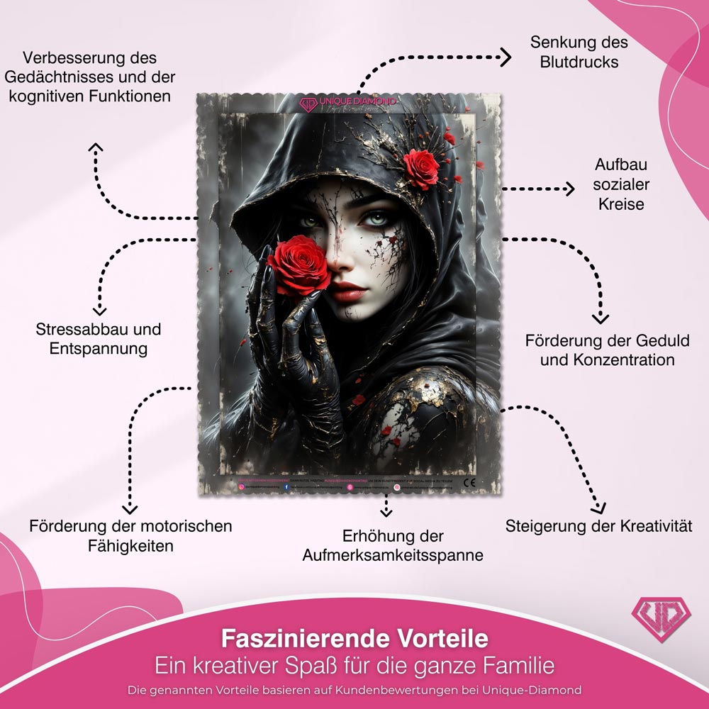 5D Diamond Painting – Rose of Shadows Unique-Diamond