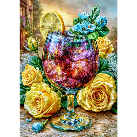 5D Diamond Painting – Rosencocktail bei Abendgold | Unique Diamond