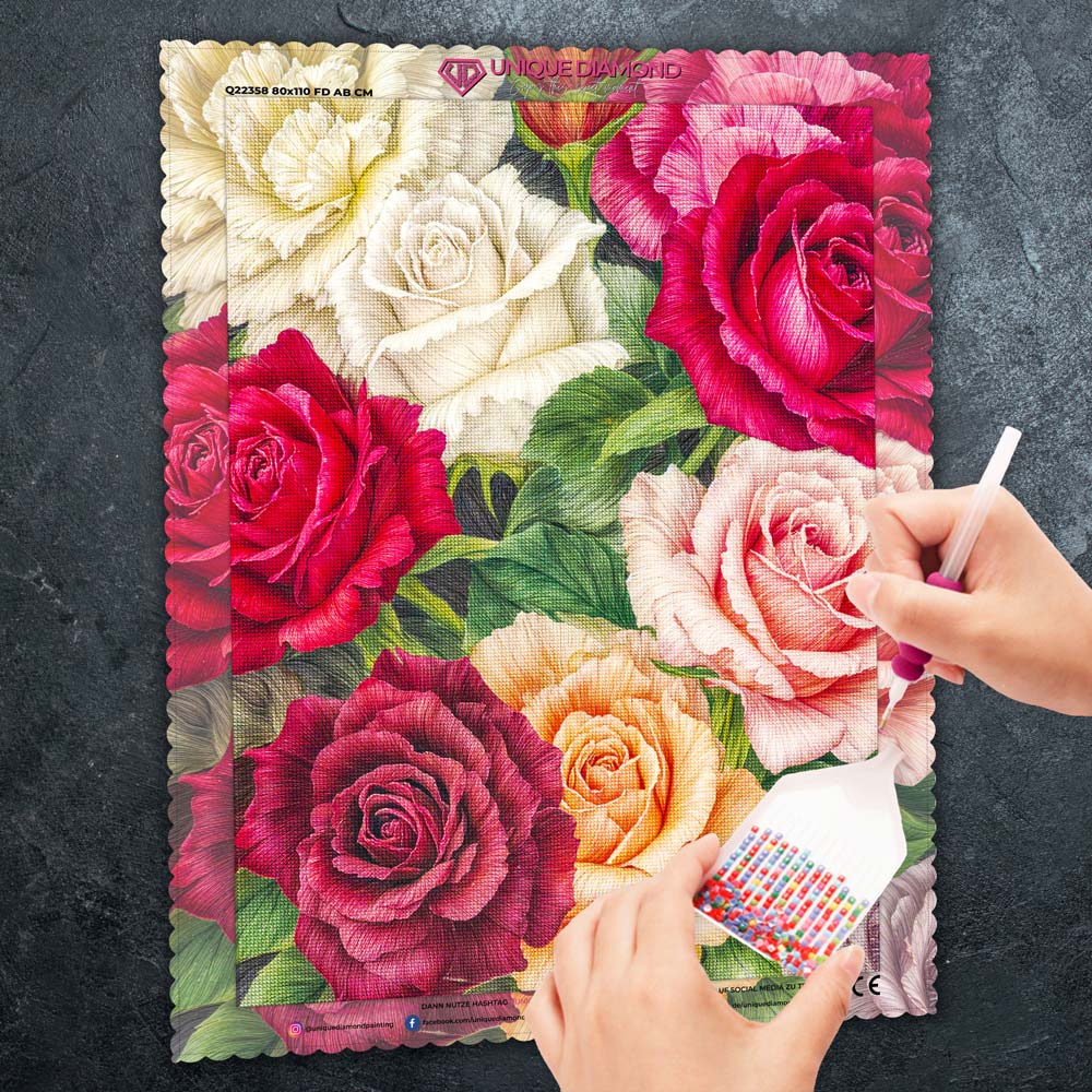 5D Diamond Painting – Rosengarten der Harmonie, Unique-Diamond