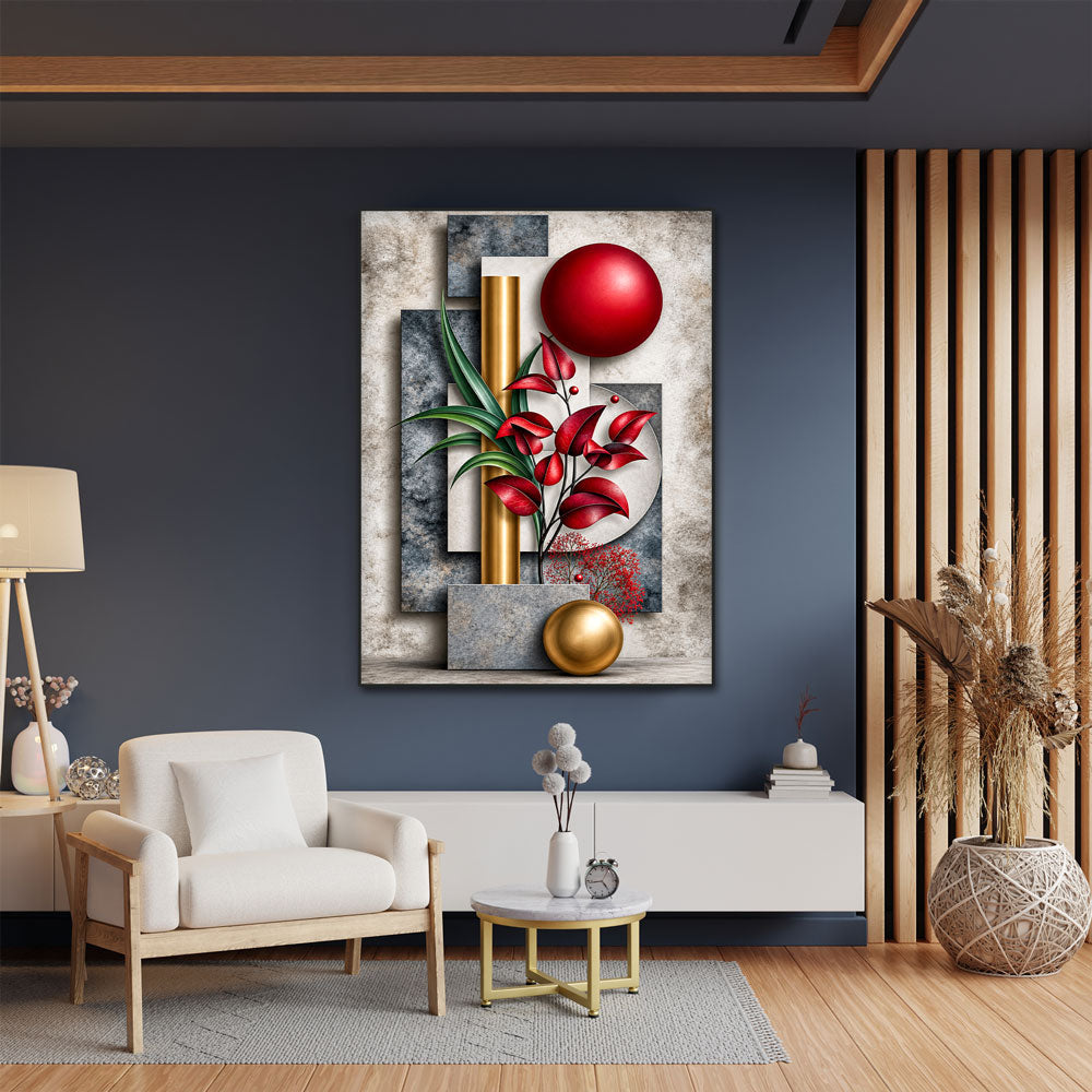 5D Diamond Painting – Rubinblätter der Harmonie