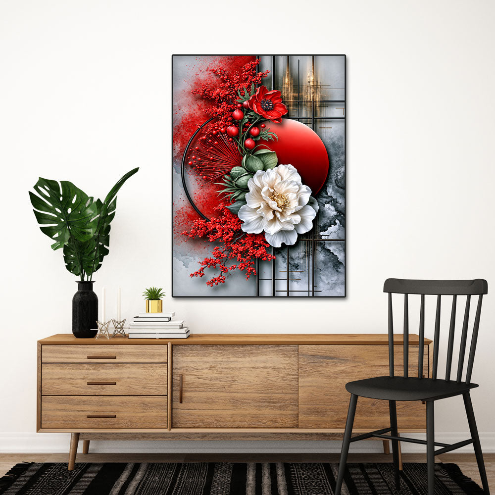 5D Diamond Painting – Rubinblüte der Eleganz