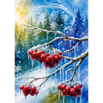 5D Diamond Painting – Rubine im Winterlicht | Unique Diamond
