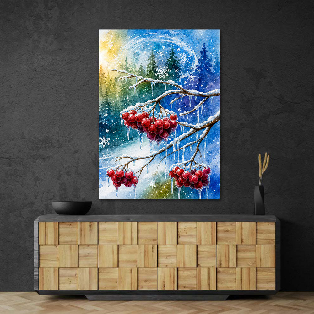 5D Diamond Painting – Rubine im Winterlicht