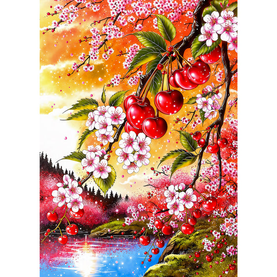 5D Diamond Painting – Sakura Cherry Glow | Unique Diamond