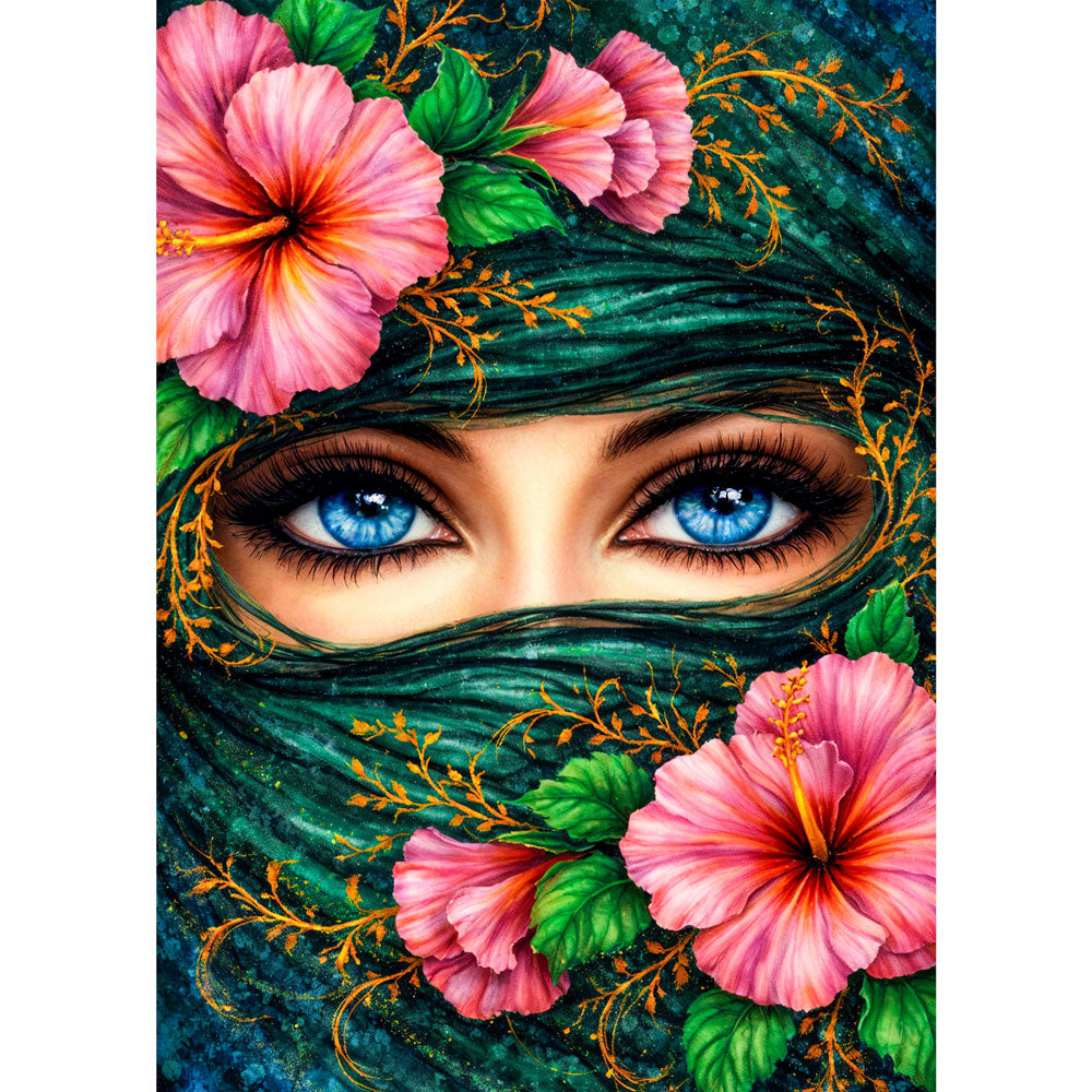 5D Diamond Painting – Samira Schleier der Hibiskusmagie