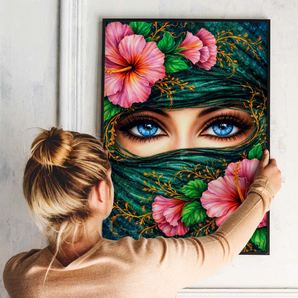 5D Diamond Painting – Samira Schleier der Hibiskusmagie