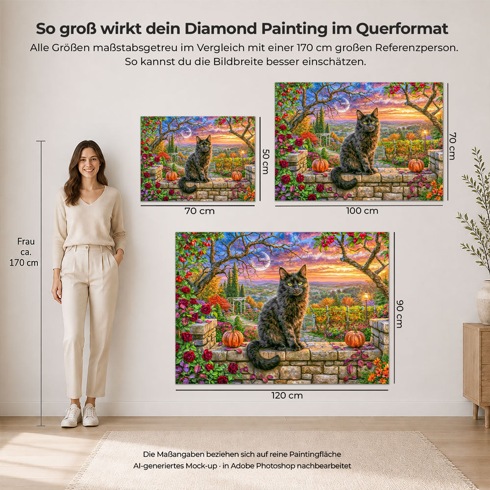 5D Diamond Painting – Samtpfote im Herbstgarten