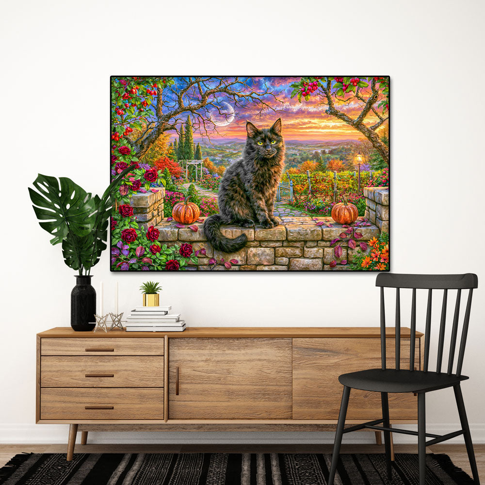 5D Diamond Painting – Samtpfote im Herbstgarten