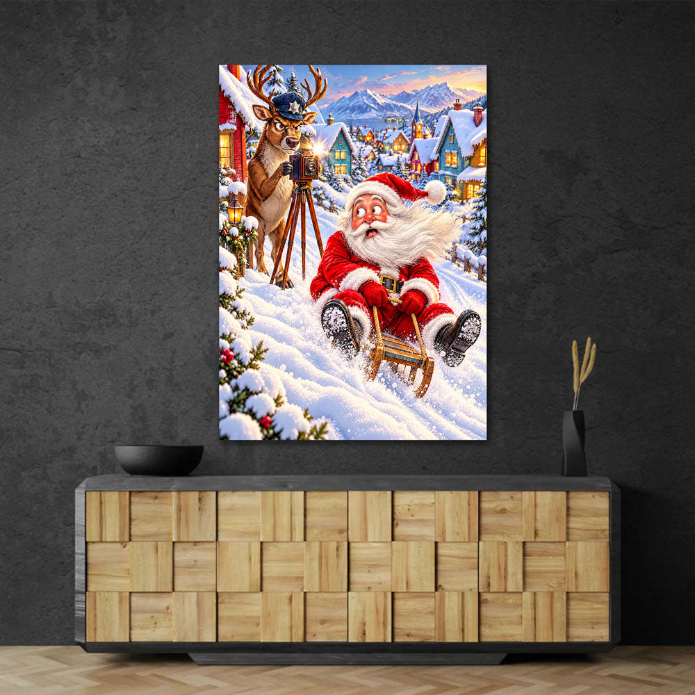 5D Diamond Painting – Santa in der Rentier-Radarfalle