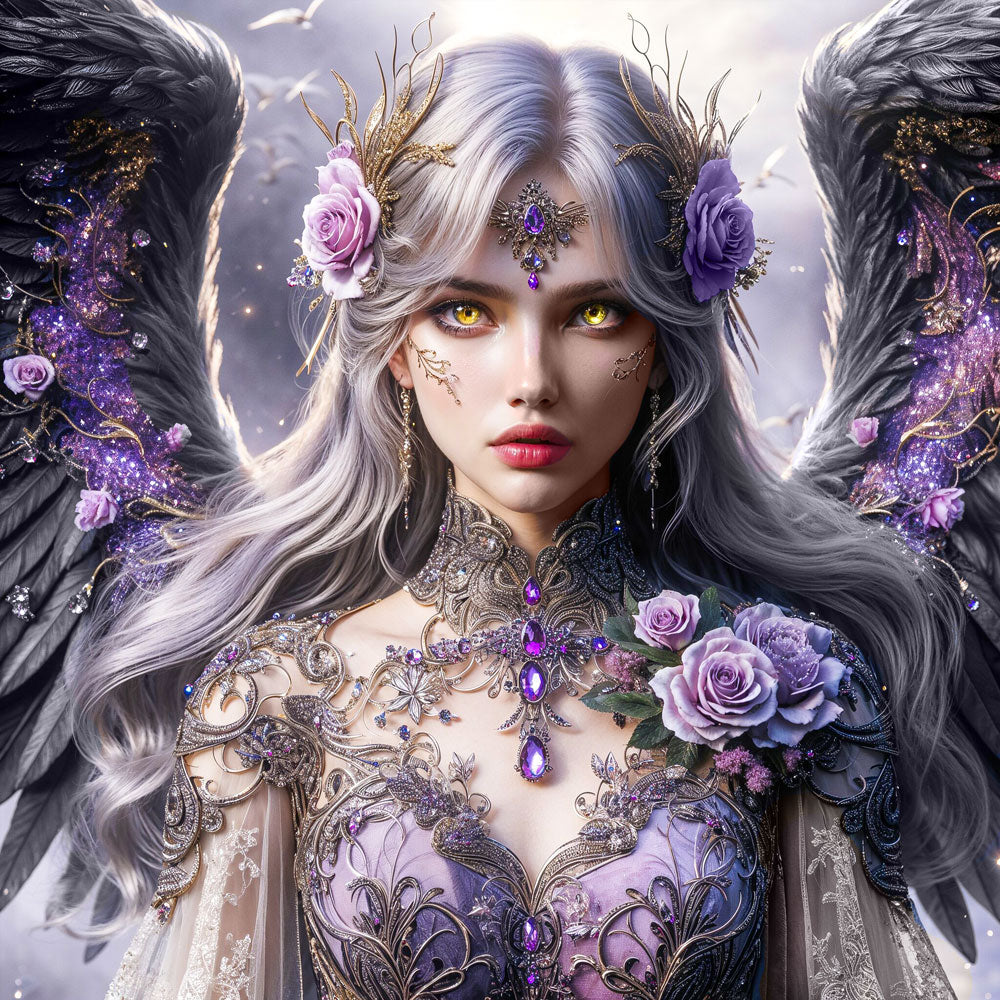 5D Diamond Painting – Schattenengel der Rosen