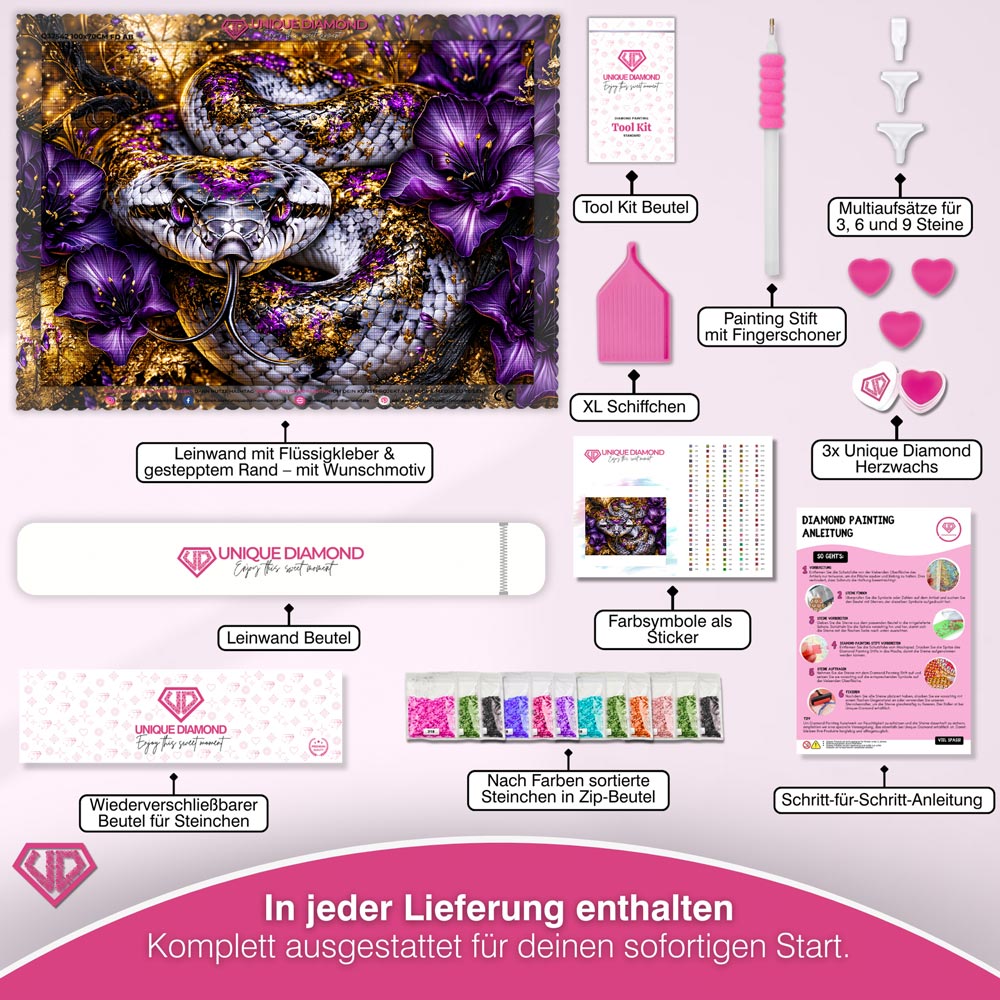 5D Diamond Painting – Schlange der Violetten Versuchung