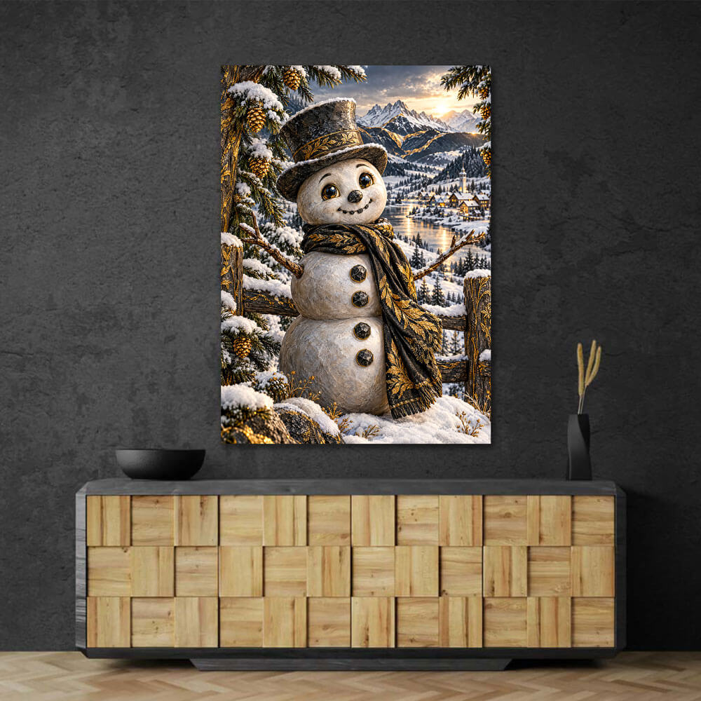 5D Diamond Painting – Schneemann im Alpengold