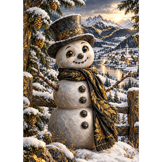 5D Diamond Painting – Schneemann im Alpengold | Unique Diamond