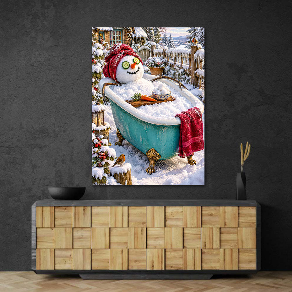 5D Diamond Painting – Schneemann im Wellnessglück