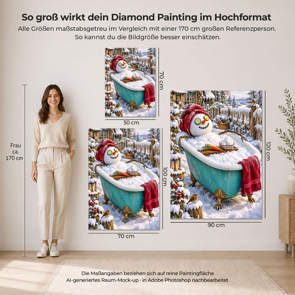 5D Diamond Painting – Schneemann im Wellnessglück