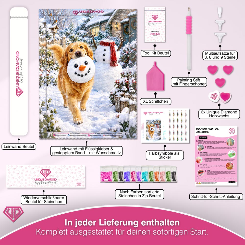5D Diamond Painting – Schneemanndieb auf vier Pfoten