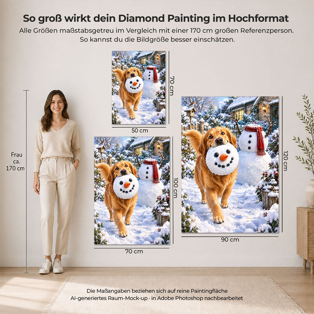 5D Diamond Painting – Schneemanndieb auf vier Pfoten