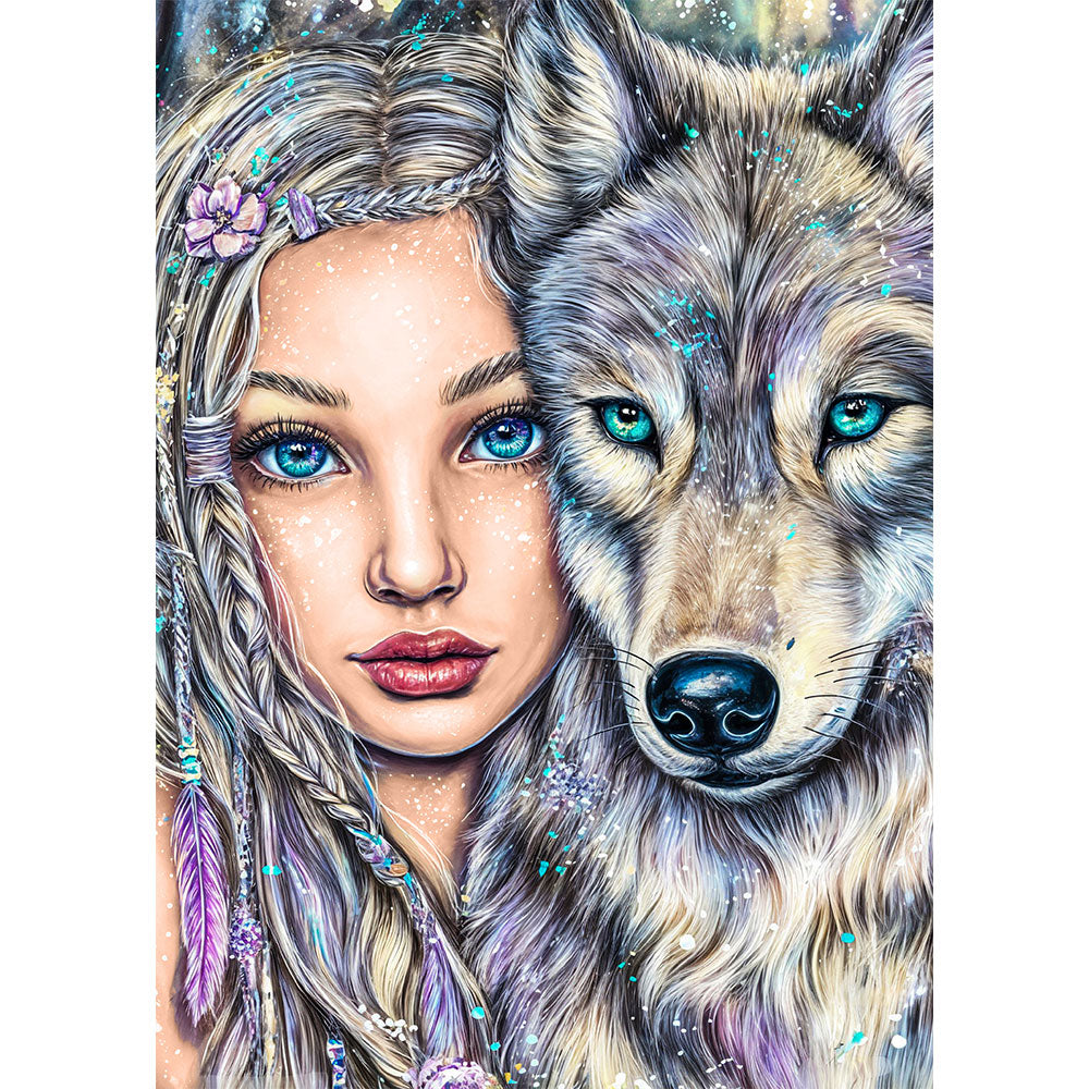 5D Diamond Painting – Seelenblick des Wolfes Unique-Diamond
