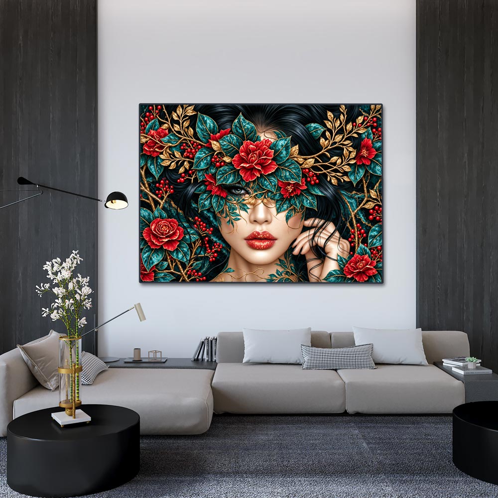 5D Diamond Painting – Selene im Garten der Rubinrosen