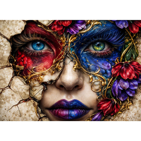 5D Diamond Painting – Shattered Bloom, Unique-Diamond