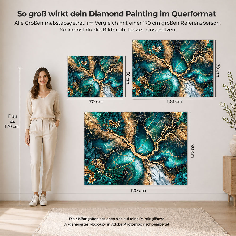 5D Diamond Painting – Smaragdadern der Natur