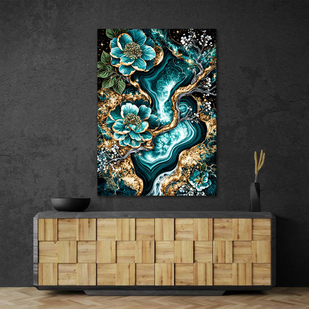 5D Diamond Painting – Smaragdblüten der Ewigkeit