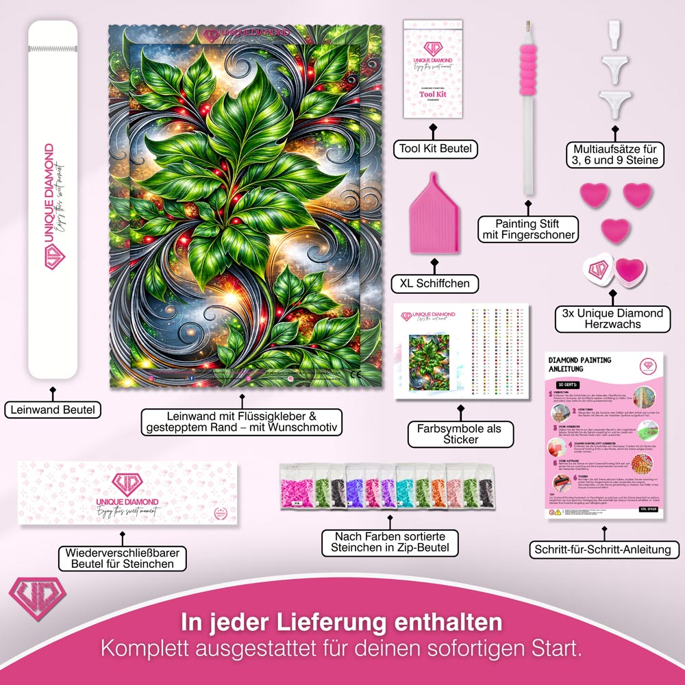 5D Diamond Painting – Smaragdzauber des Lebens