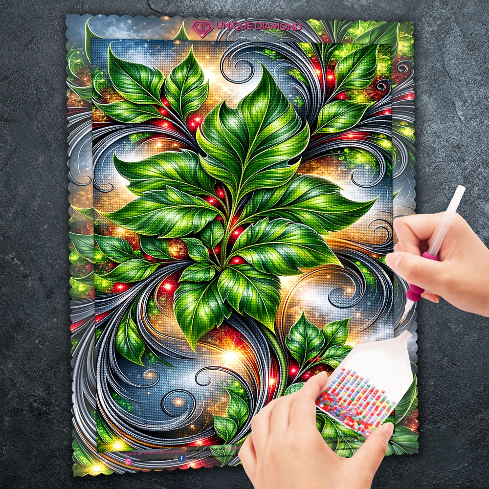 5D Diamond Painting – Smaragdzauber des Lebens
