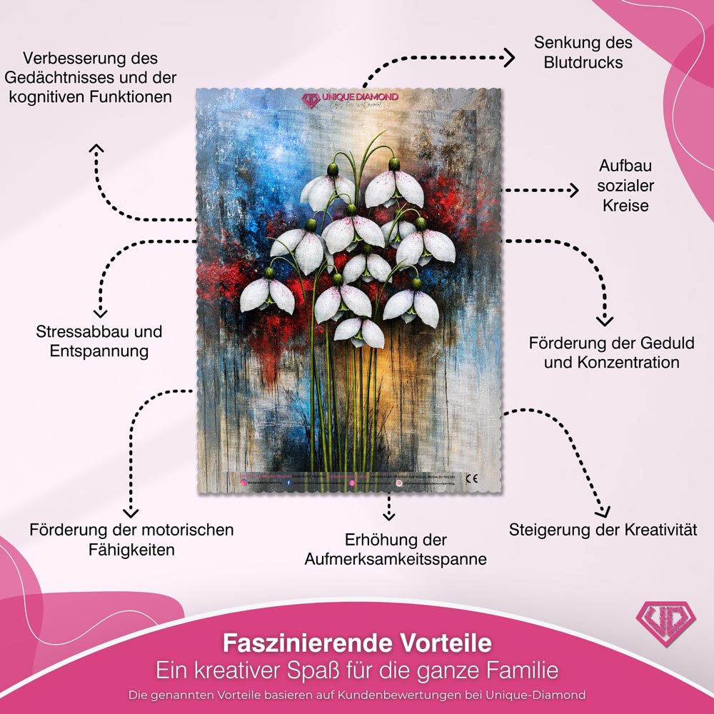 5D Diamond Painting – Snowdrops in a Symphony of Colors