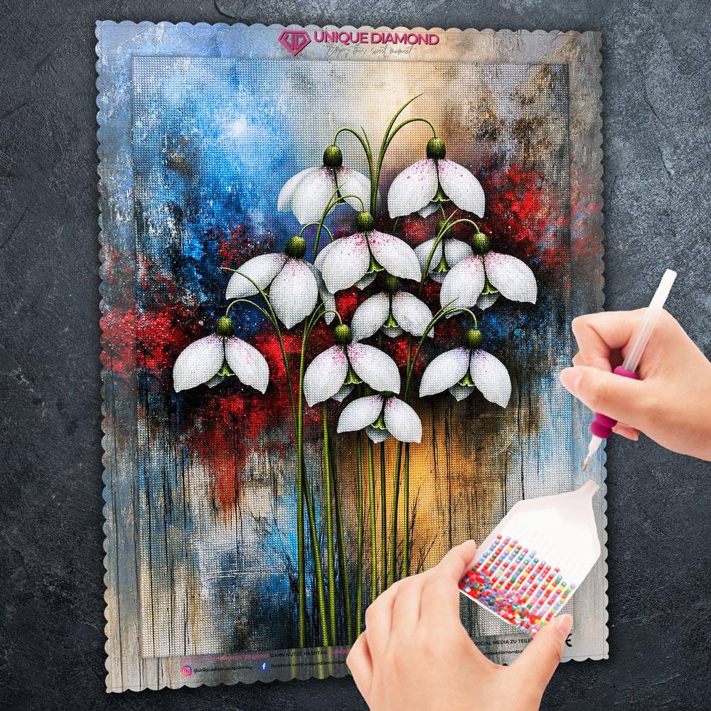 5D Diamond Painting – Snowdrops in a Symphony of Colors