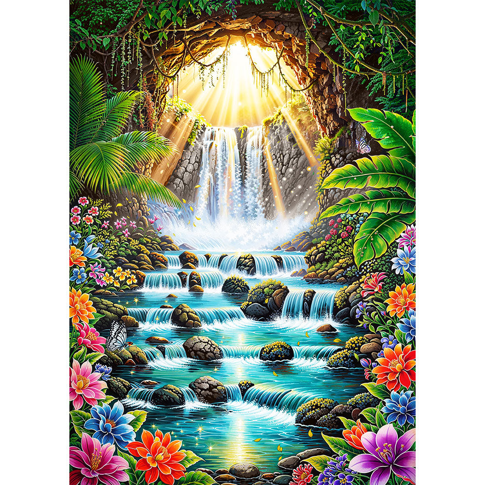 5D Diamond Painting – Solaras Tropenquelle, Unique-Diamond