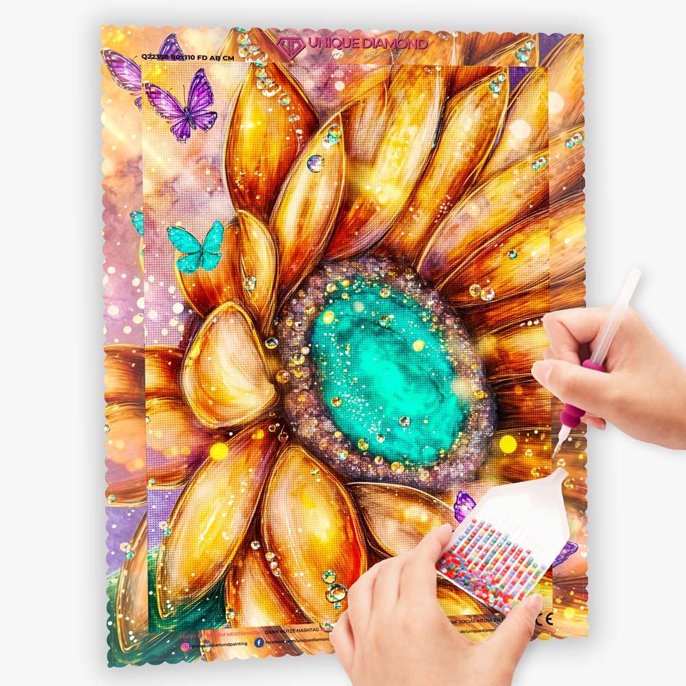 5D Diamond Painting – Sonnenblume des Lichts, Unique-Diamond