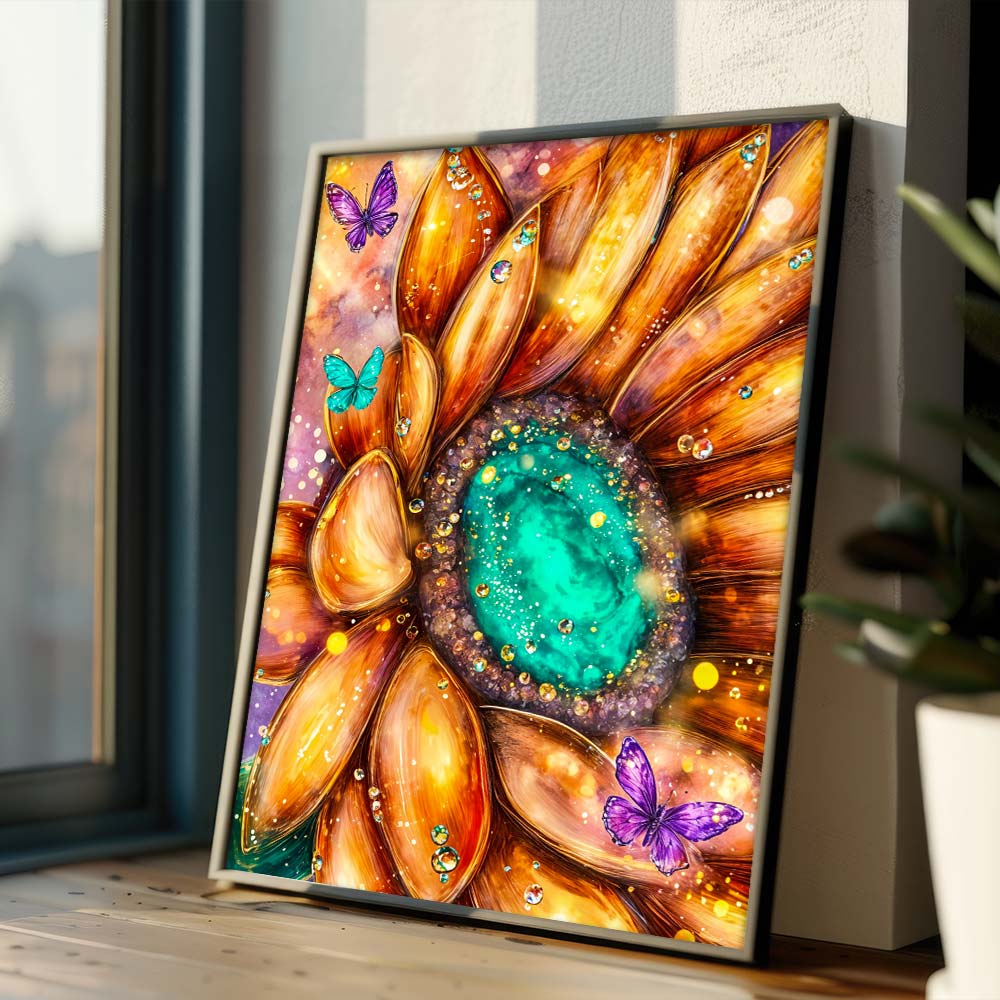 5D Diamond Painting – Sonnenblume des Lichts, Unique-Diamond