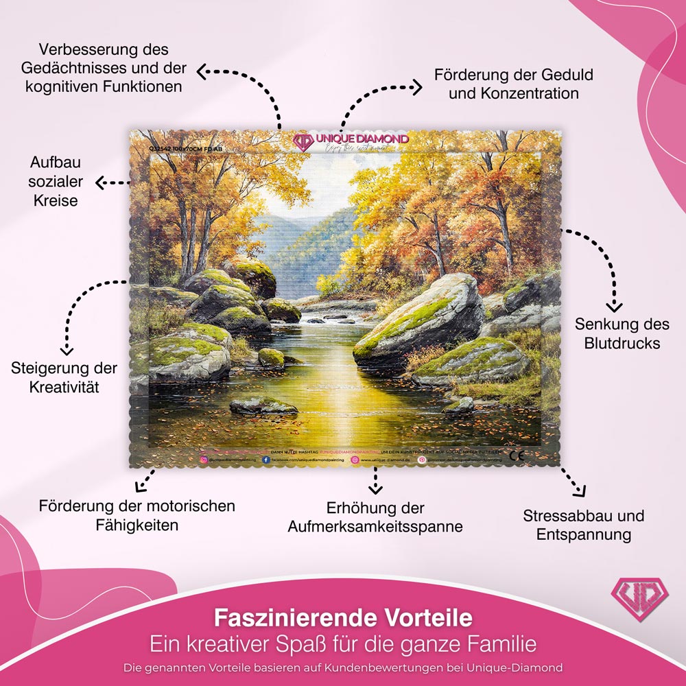 5D Diamond Painting – Sonnenkuss im Herbsttal Unique-Diamond